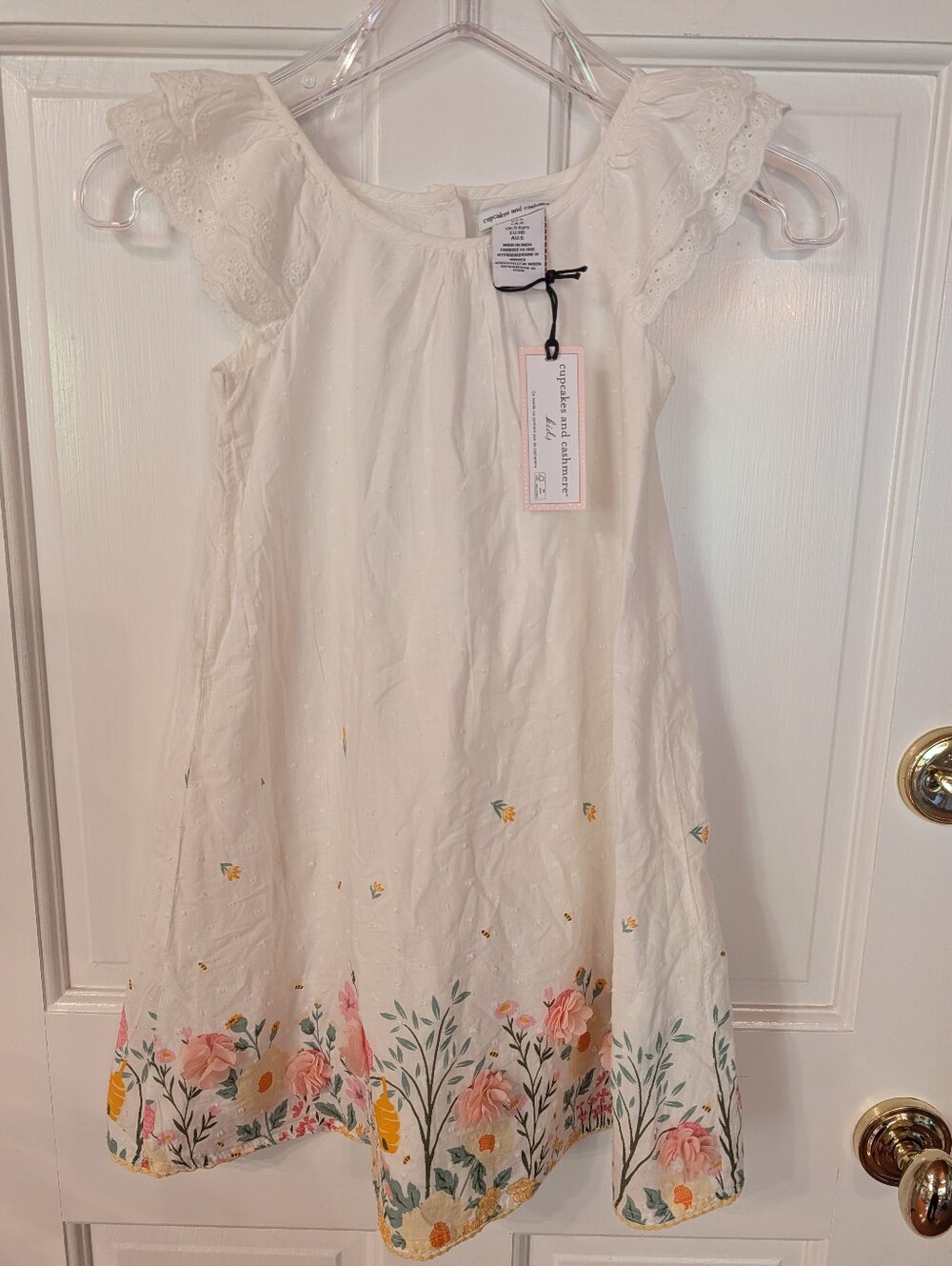 Lovely NWT Girls Cupcakes And Cashmere Cotton Floral Bee Dress Size US 6
